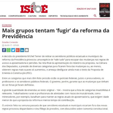 Mais grupos tentam ‘fugir’ da reforma da Previdência – Isto É