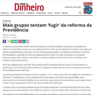 Mais grupos tentam ‘fugir’ da reforma da Previdência – Isto É Dinheiro