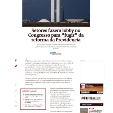Setores fazem lobby no Congresso para “fugir” da reforma da Previdência – Metrópoles