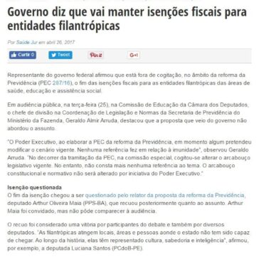 Governo diz que vai manter isenções fiscais para entidades filantrópicas – Saúde Jur