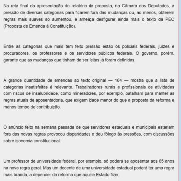 Mais grupos tentam fugir da reforma da Previdência – Portal do Servidor Publico do Brasil