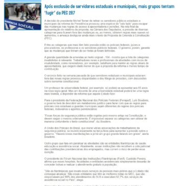 Após exclusão de servidores estaduais e municipais, mais grupos tentam “fugir” da PEC 287 – Rádio Bom Sucesso