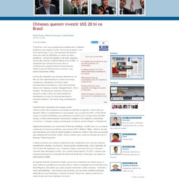 Chineses querem investir US$ 20 bi no Brasil – Jornal Alô Brasília
