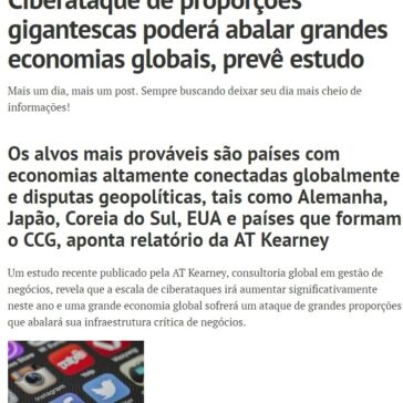 Ciberataque de proporções gigantescas poderá abalar grandes economias globais, prevê estudo – Blog F5 Tecnologia Atualizada