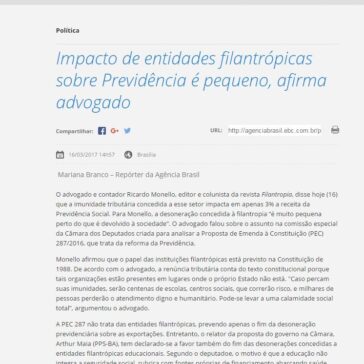 Impacto de entidades filantrópicas sobre Previdência é pequeno, afirma advogado – EBC Agência