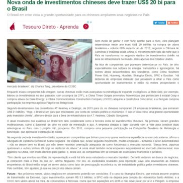 Nova onda de investimentos chineses deve trazer US$ 20 bi para o Brasil – Portal do Agronegócio