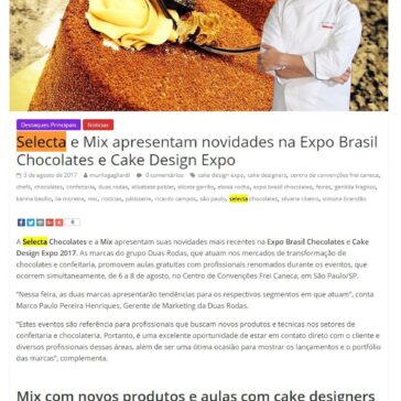 Selecta e Mix apresentam novidades na Expo Brasil Chocolates e Cake Design Expo – Sabor à Vida Gastronomia