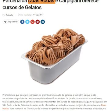 Parceria da Duas Rodas e Carpigiani oferece cursos de Gelatos – Newtrade