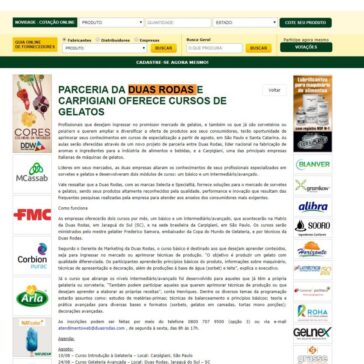 Parceria da Duas Rodas e Carpigiani oferece cursos de Gelatos – Aditivos & Ingredientes