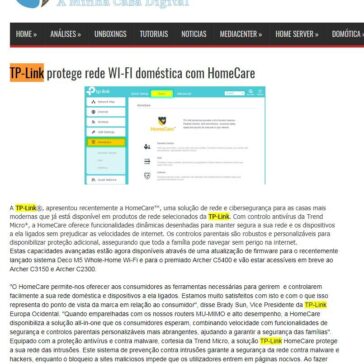 TP-Link protege rede WI-FI doméstica com HomeCare – A Minha Casa Digital