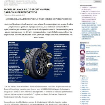 MICHELIN LANÇA PILOT SPORT 4S PARA CARROS SUPERESPORTIVOS – Motocando