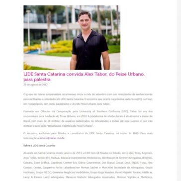 LIDE Santa Catarina convida Alex Tabor, do Peixe Urbano, para palestr – Estrutura de Comunicação