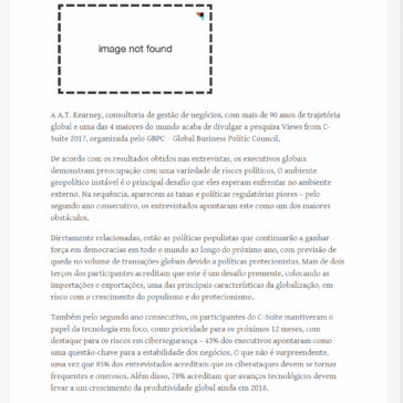 Hoje são as maiores preocupações dos CEOs são riscos políticos, protecionismo e tecnologia – O Guia Offshore
