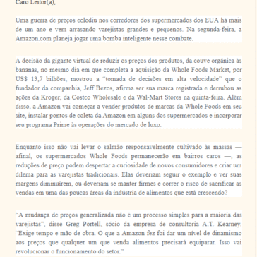 Cortes de preços da Amazon revolucionam supermercados – Assuntos da Economia Nacional e Internacional