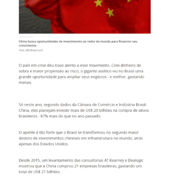 O raio-X dos investimentos da China no Brasil – Terra