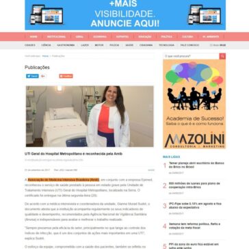 UTI Geral do Hospital Metropolitano é reconhecida pela Amib – Correio Capixaba Online