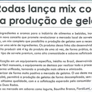 Duas Rodas lança mix completo para produção de gelatos – Indústria de Laticínios
