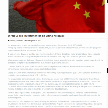 O RAIO-X DOS INVESTIMENTOS DA CHINA NO BRASIL – The Meio Post