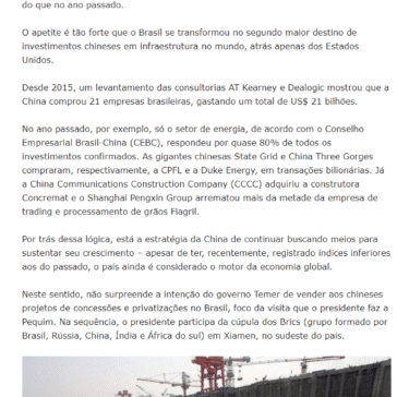 O raio-X dos investimentos da China no Brasil – Tribuna União