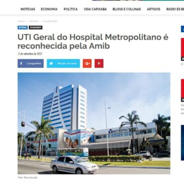 UTI Geral do Hospital Metropolitano é reconhecida pela Amib – ES Brasil