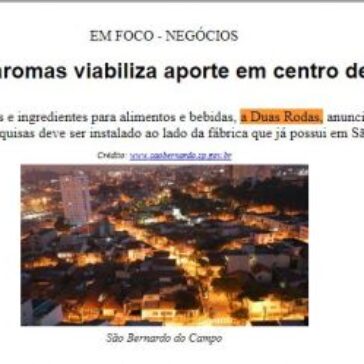 Fabricante de aromas viabiliza aporte em centro de tecnologia – Central de Notícias da Construção