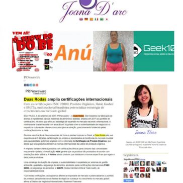 Duas Rodas amplia certificações internacionais – Joana Darc