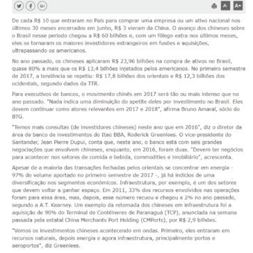 China já investiu R$ 60 bilhões na compra de empresas no Brasil desde 2015 – A Tarde