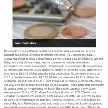 China já investiu R$ 60 bilhões na compra de empresas no Brasil desde 2015 – Bahia Notícias