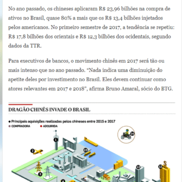 China já investiu R$ 60 bi na compra de empresas no Brasil desde 2015 – Blog do José Tomaz