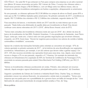 China já investiu R$ 60 bilhões na compra de empresas no Brasil desde 2015 – DCI Online