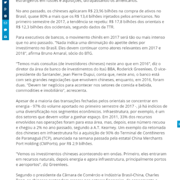 China já investiu R$ 60 bilhões na compra de empresas no Brasil desde 2015 – Diário de Notícias Online