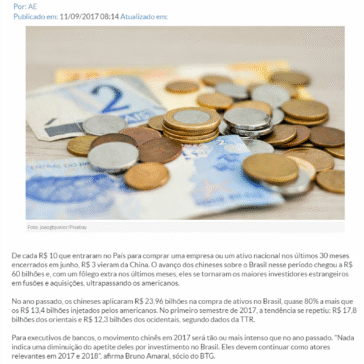 China já investiu R$ 60 bilhões na compra de empresas no Brasil desde 2015 – Diário de Pernambuco