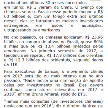 China já investiu R$ 60 bi na compra de empresas no Brasil desde 2015 – Intelog