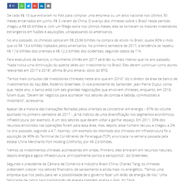 China já investiu R$ 60 bilhões na compra de empresas no Brasil desde 2015 – IstoÉ Online