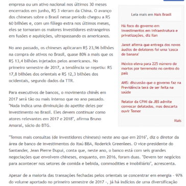 China já investiu R$ 60 bilhões na compra de empresas no Brasil desde 2015 – Jornal Alô