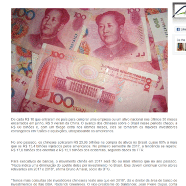 China já investiu R$ 60 bilhões na compra de empresas no Brasil desde 2015 – Jornal Portuário