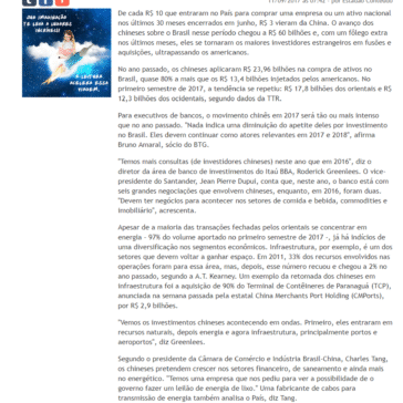 China já investiu R$ 60 bilhões na compra de empresas no Brasil desde 2015 – Jornal do Oeste