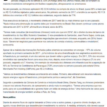 China já investiu R$ 60 bilhões na compra de empresas no Brasil desde 2015 – Tribuna PR