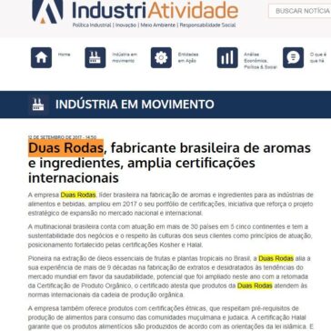 Duas Rodas, fabricante brasileira de aromas e ingredientes, amplia certificações internacionais – IndustriAtividade