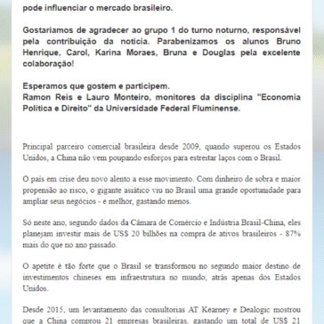 O raio-X dos investimentos da China no Brasil – Economia Política e Direito