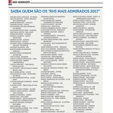 Saiba quem são os “RHs mais admirados 2017” – Gestão e RH
