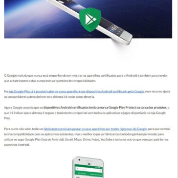 Dispositivos Android certificados irão chegar com a marca Google Play Protect na caixa – Ajuda Android
