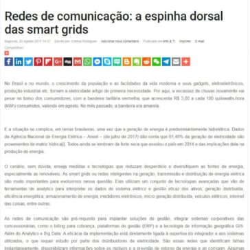 Redes de comunicação: a espinha dorsal das smart grids – SEGS