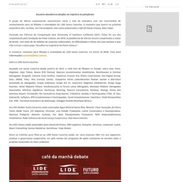 LIDE Santa Catarina convida Alex Tabor, do Peixe Urbano, para palestra – Blog do Prisco