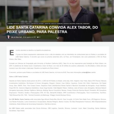 LIDE Santa Catarina convida Alex Tabor, do Peixe Urbano, para palestra – Ego Notícias