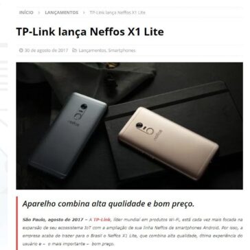 TP-Link lança Neffos X1 Lite – MTI