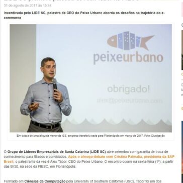 LIDE SC promove palestra de Alex Tabor na FIESC – Economia SC