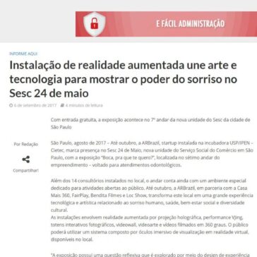 Instalação de realidade aumentada une arte e tecnologia para mostrar o poder do sorriso no Sesc 24 de maio – InforChannel