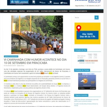 VI CAMINHADA COM HUMOR ACONTECE NO DIA 10 DE SETEMBRO EM PIRACICABA – Jornal Dia Dia