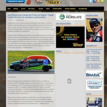 Sena/Roncen encara desafio das 6 Horas de Guaporé. 1.Equipe também fará ação com apoiadores e patrocinadores – Fórmula Truck